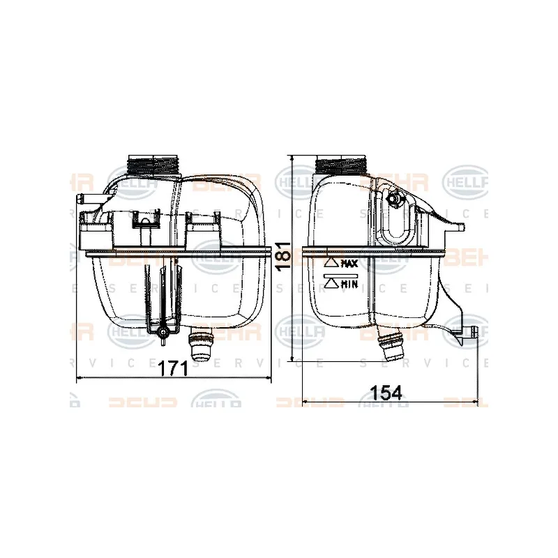 Vase d'expansion, liquide de refroidissement HELLA 8MA 376 737-224