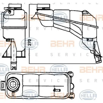 Vase d'expansion, liquide de refroidissement HELLA 8MA 376 755-121