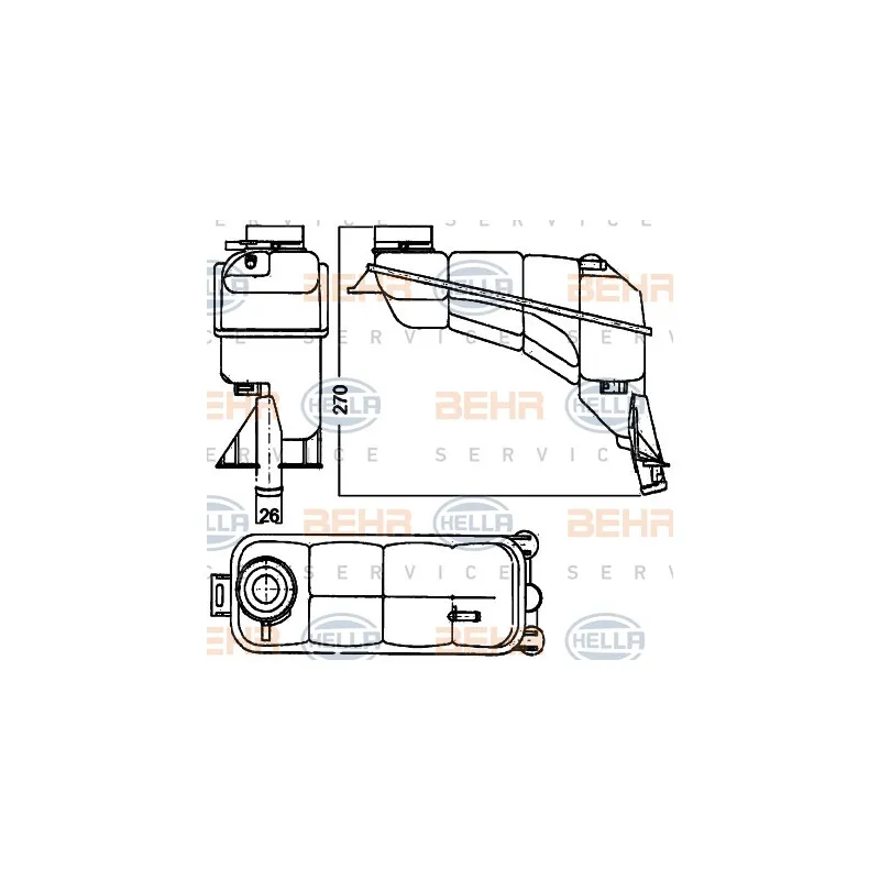 Vase d'expansion, liquide de refroidissement HELLA 8MA 376 755-121