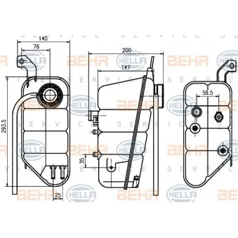 Vase d'expansion, liquide de refroidissement HELLA 8MA 376 755-131