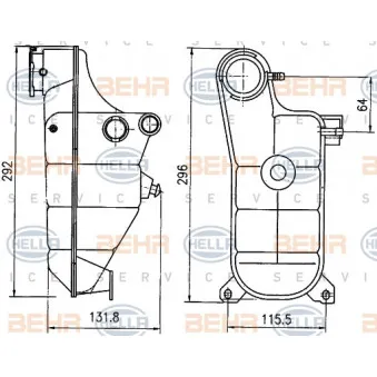 Vase d'expansion, liquide de refroidissement HELLA 8MA 376 755-151