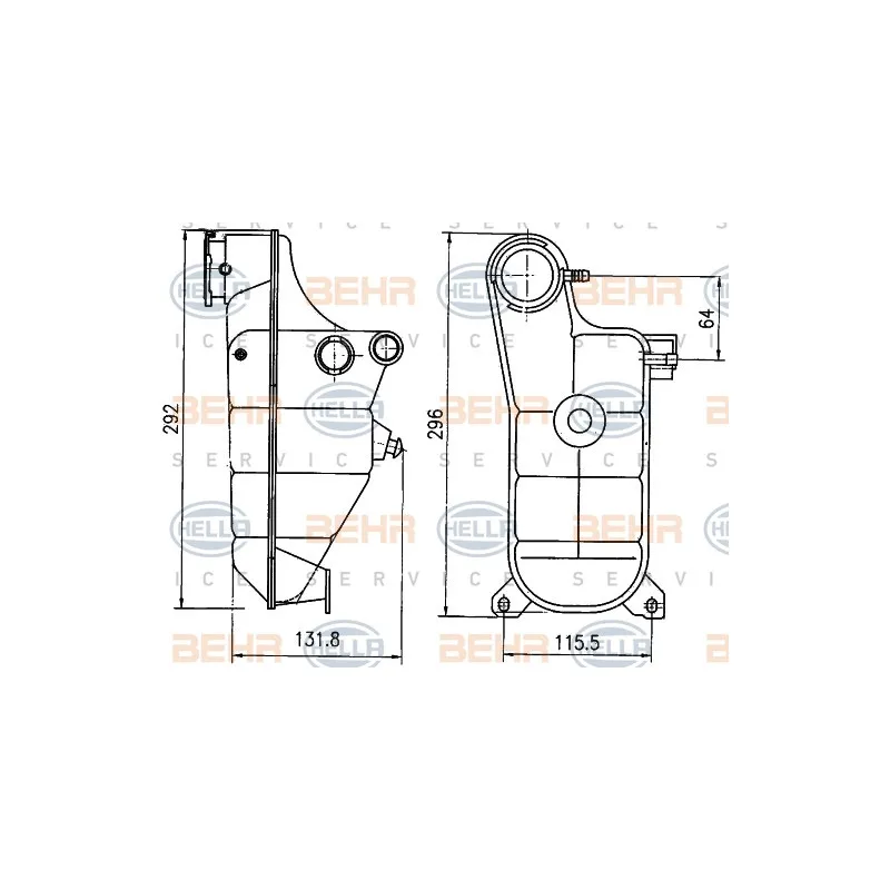 Vase d'expansion, liquide de refroidissement HELLA 8MA 376 755-151