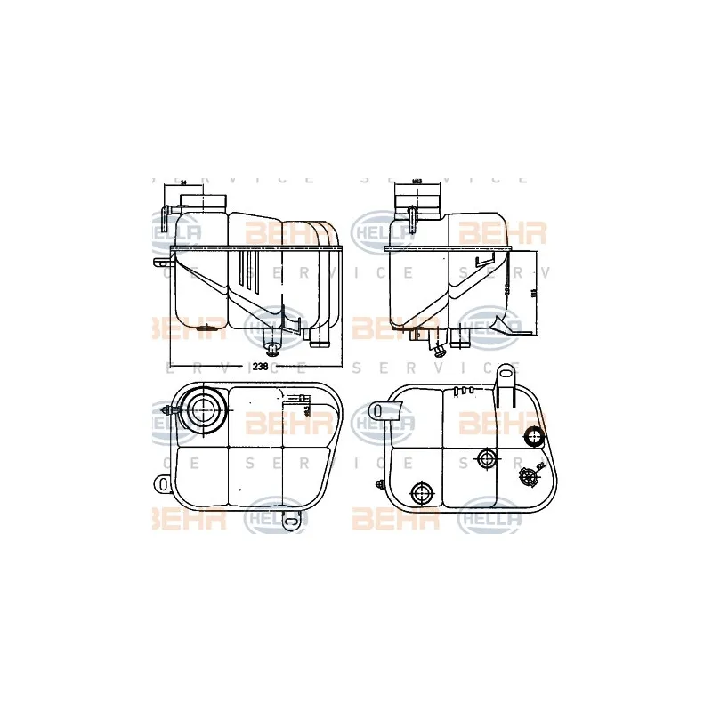 Vase d'expansion, liquide de refroidissement HELLA 8MA 376 755-161