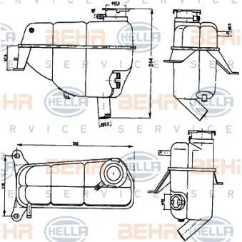 Vase d'expansion, liquide de refroidissement HELLA 8MA 376 755-171