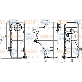 Vase d'expansion, liquide de refroidissement HELLA 8MA 376 755-191