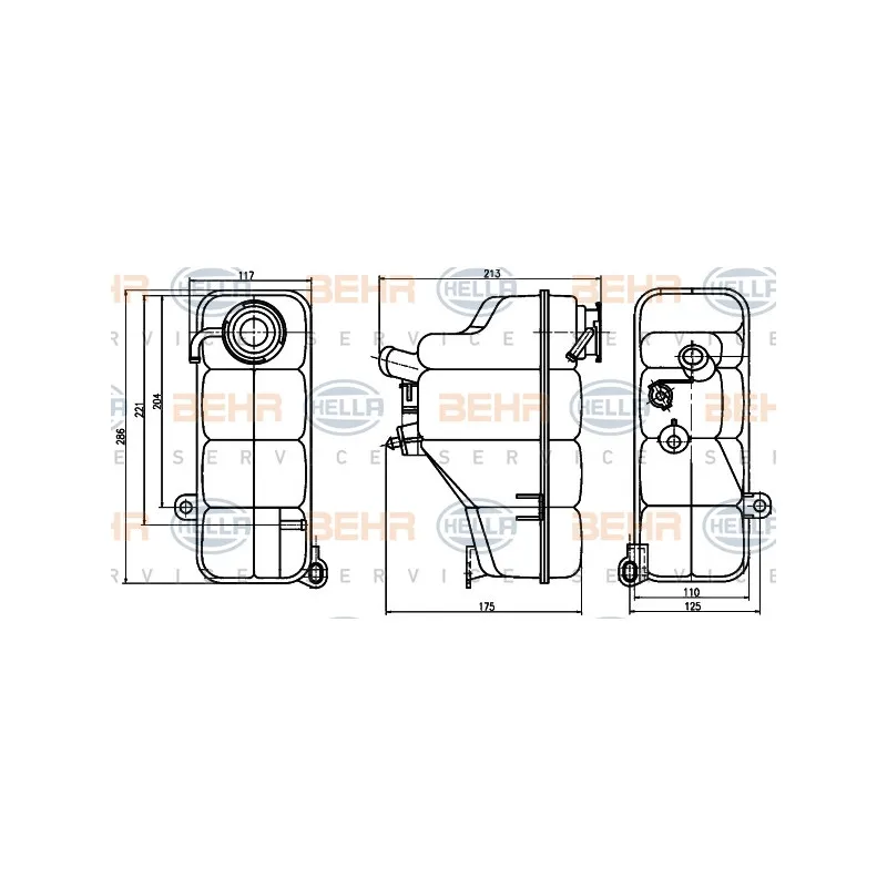 Vase d'expansion, liquide de refroidissement HELLA 8MA 376 755-191