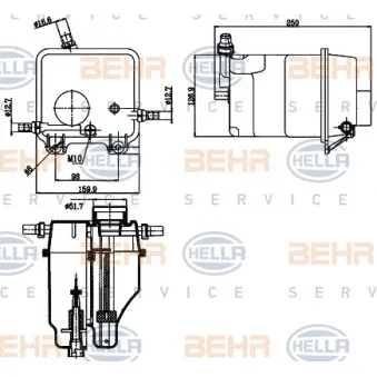 Vase d'expansion, liquide de refroidissement HELLA 8MA 376 755-211