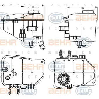 Vase d'expansion, liquide de refroidissement HELLA 8MA 376 755-221