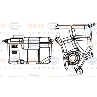 Vase d'expansion, liquide de refroidissement HELLA 8MA 376 756-654