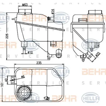 Vase d'expansion, liquide de refroidissement HELLA 8MA 376 789-701
