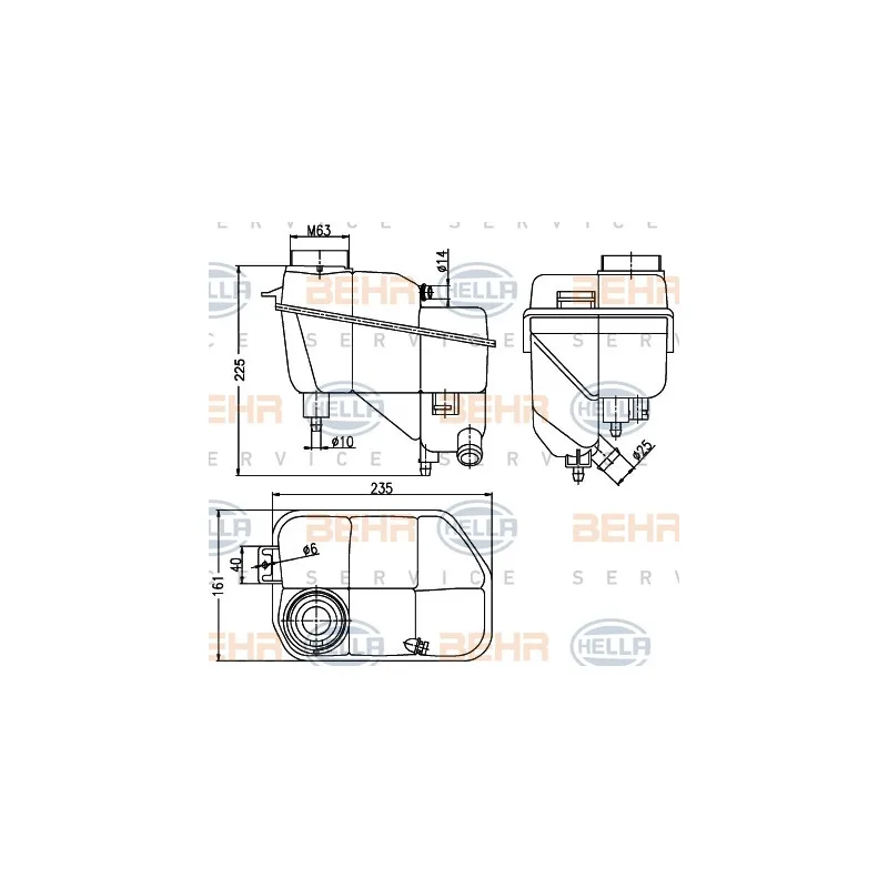Vase d'expansion, liquide de refroidissement HELLA 8MA 376 789-701