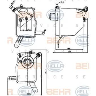 Vase d'expansion, liquide de refroidissement HELLA 8MA 376 789-731