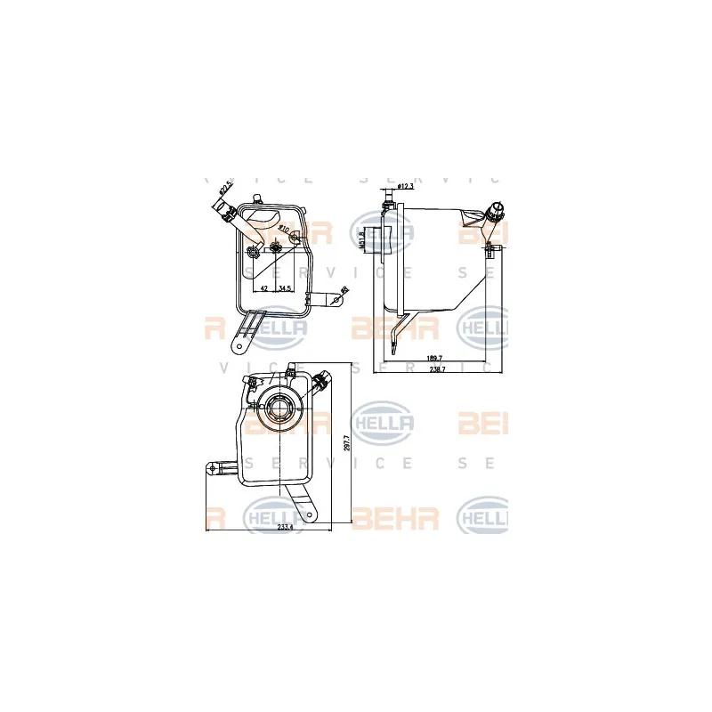 Vase d'expansion, liquide de refroidissement HELLA 8MA 376 789-731