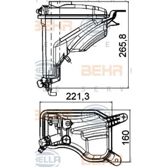 Vase d'expansion, liquide de refroidissement HELLA 8MA 376 789-751