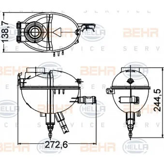 Vase d'expansion, liquide de refroidissement HELLA 8MA 376 789-771