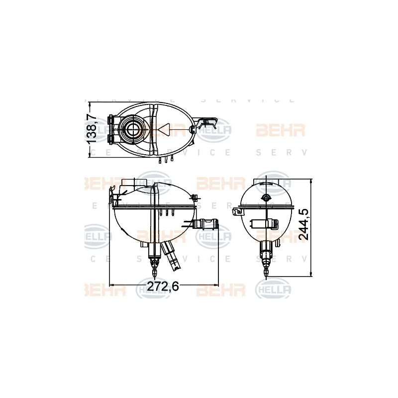 Vase d'expansion, liquide de refroidissement HELLA 8MA 376 789-771