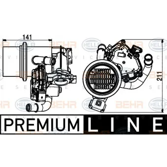Radiateur, réaspiration des gaz d'échappement HELLA 8ME 376 745-421