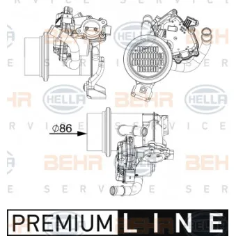 Radiateur, réaspiration des gaz d'échappement HELLA 8ME 376 747-391