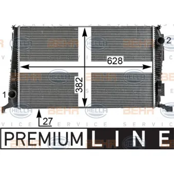 Radiateur, refroidissement du moteur HELLA 8MK 376 700-241