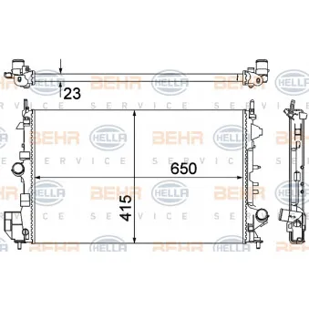 Radiateur, refroidissement du moteur HELLA 8MK 376 700-261