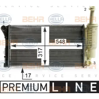 Radiateur, refroidissement du moteur HELLA 8MK 376 700-281