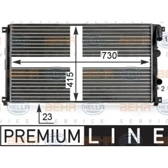 Radiateur, refroidissement du moteur HELLA 8MK 376 700-311
