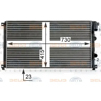 Radiateur, refroidissement du moteur HELLA 8MK 376 700-314