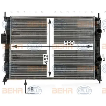 Radiateur, refroidissement du moteur HELLA 8MK 376 700-321