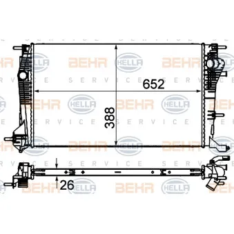 Radiateur, refroidissement du moteur HELLA 8MK 376 700-391