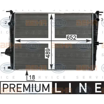 Radiateur, refroidissement du moteur HELLA 8MK 376 700-411