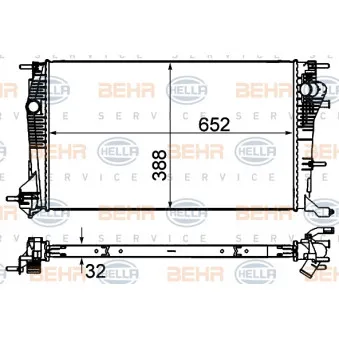 Radiateur, refroidissement du moteur HELLA 8MK 376 700-421