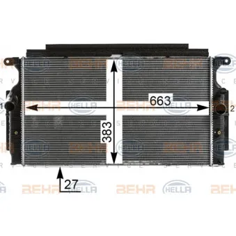 Radiateur, refroidissement du moteur HELLA 8MK 376 700-461