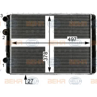 Radiateur, refroidissement du moteur HELLA 8MK 376 700-471
