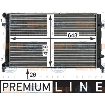 Radiateur, refroidissement du moteur HELLA 8MK 376 700-491