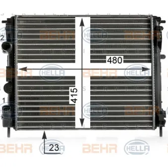 Radiateur, refroidissement du moteur HELLA 8MK 376 700-581