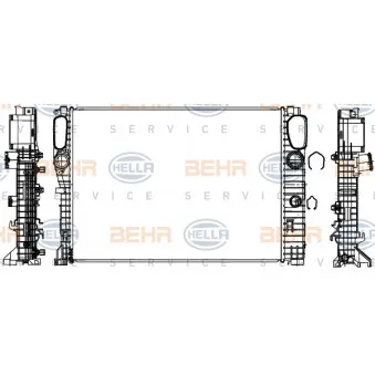 Radiateur, refroidissement du moteur HELLA 8MK 376 700-594
