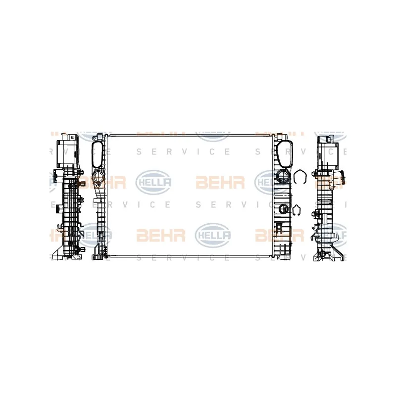 Radiateur, refroidissement du moteur HELLA 8MK 376 700-594