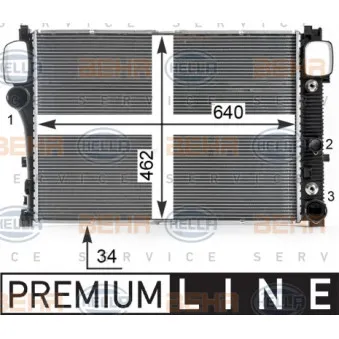 Radiateur, refroidissement du moteur HELLA 8MK 376 700-611