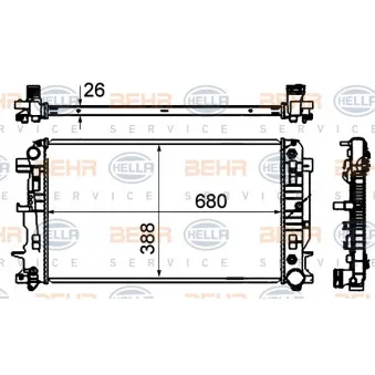 Radiateur, refroidissement du moteur HELLA 8MK 376 701-014