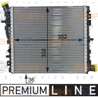 Radiateur, refroidissement du moteur HELLA 8MK 376 701-261