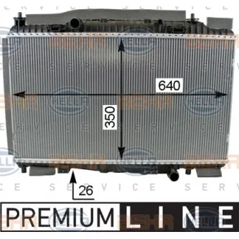 Radiateur, refroidissement du moteur HELLA 8MK 376 701-651
