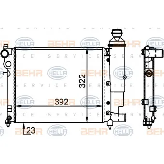 Radiateur, refroidissement du moteur HELLA 8MK 376 701-684