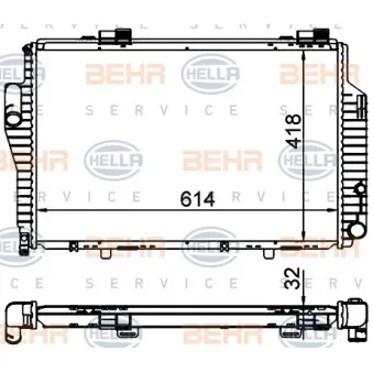 Radiateur, refroidissement du moteur HELLA 8MK 376 701-714