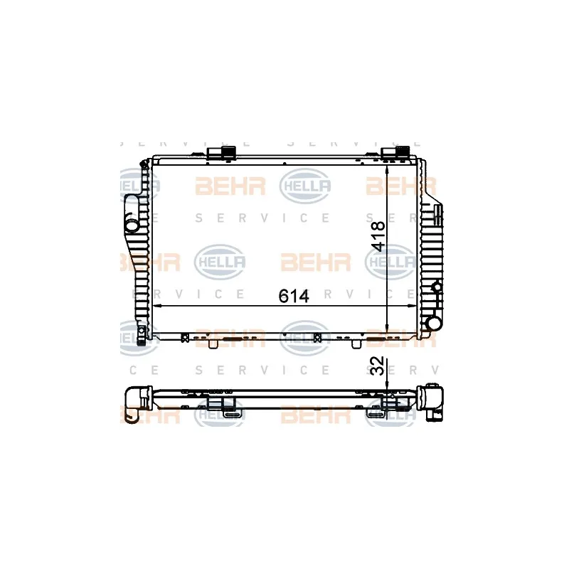 Radiateur, refroidissement du moteur HELLA 8MK 376 701-714