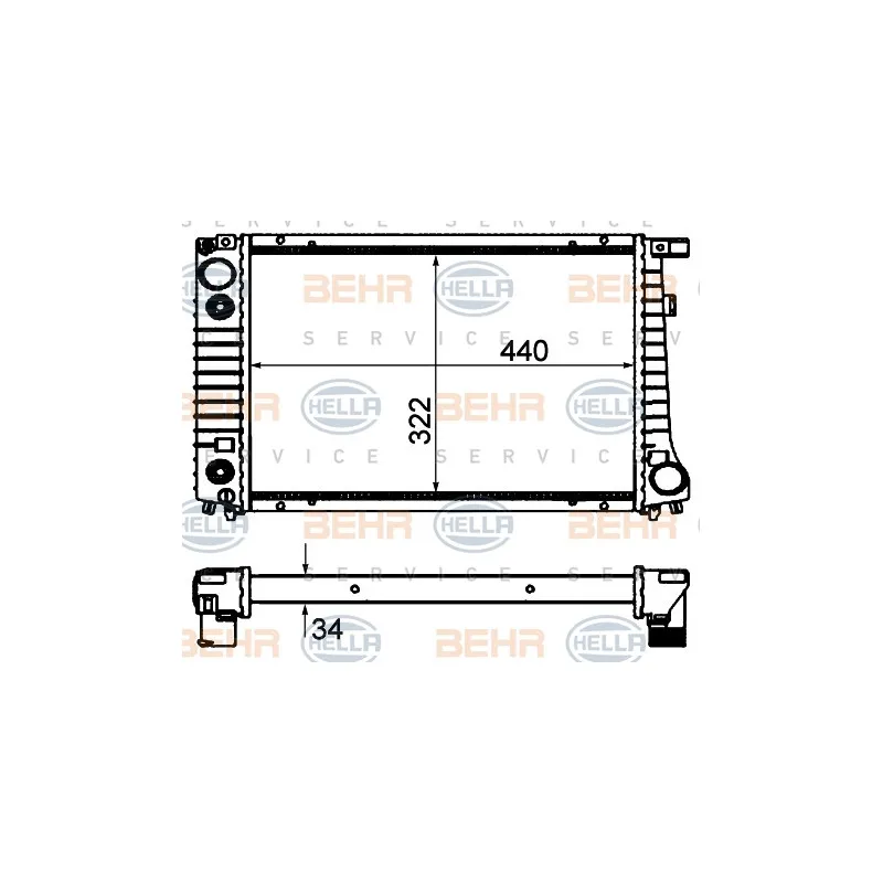 Radiateur, refroidissement du moteur HELLA 8MK 376 703-024
