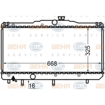 Radiateur, refroidissement du moteur HELLA 8MK 376 704-551