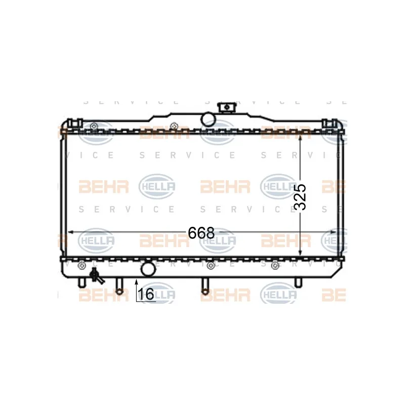 Radiateur, refroidissement du moteur HELLA 8MK 376 704-551