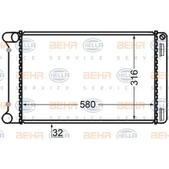 Radiateur, refroidissement du moteur HELLA 8MK 376 704-641