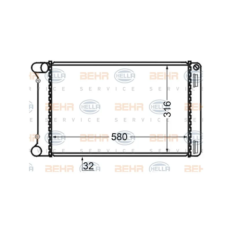 Radiateur, refroidissement du moteur HELLA 8MK 376 704-641