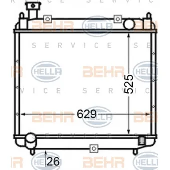 Radiateur, refroidissement du moteur HELLA 8MK 376 704-661